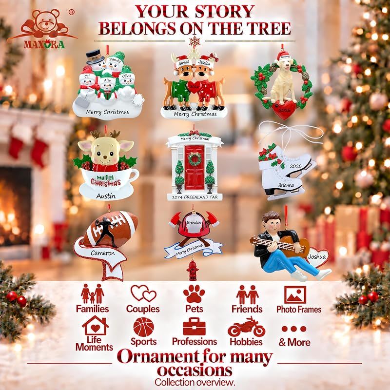 Personalized Baseball Boy Ornament – Christmas Tree Line Name