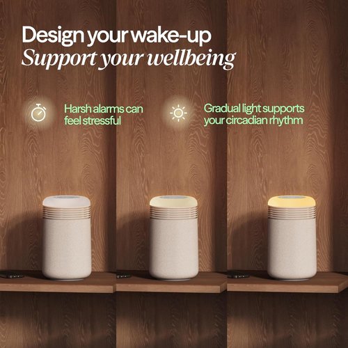 BLUEAIR Air Purifier & Sunrise Alarm Clock - HEPA HEPASilent™ Technology, USB-C, Mini Design for Natural Sleep
