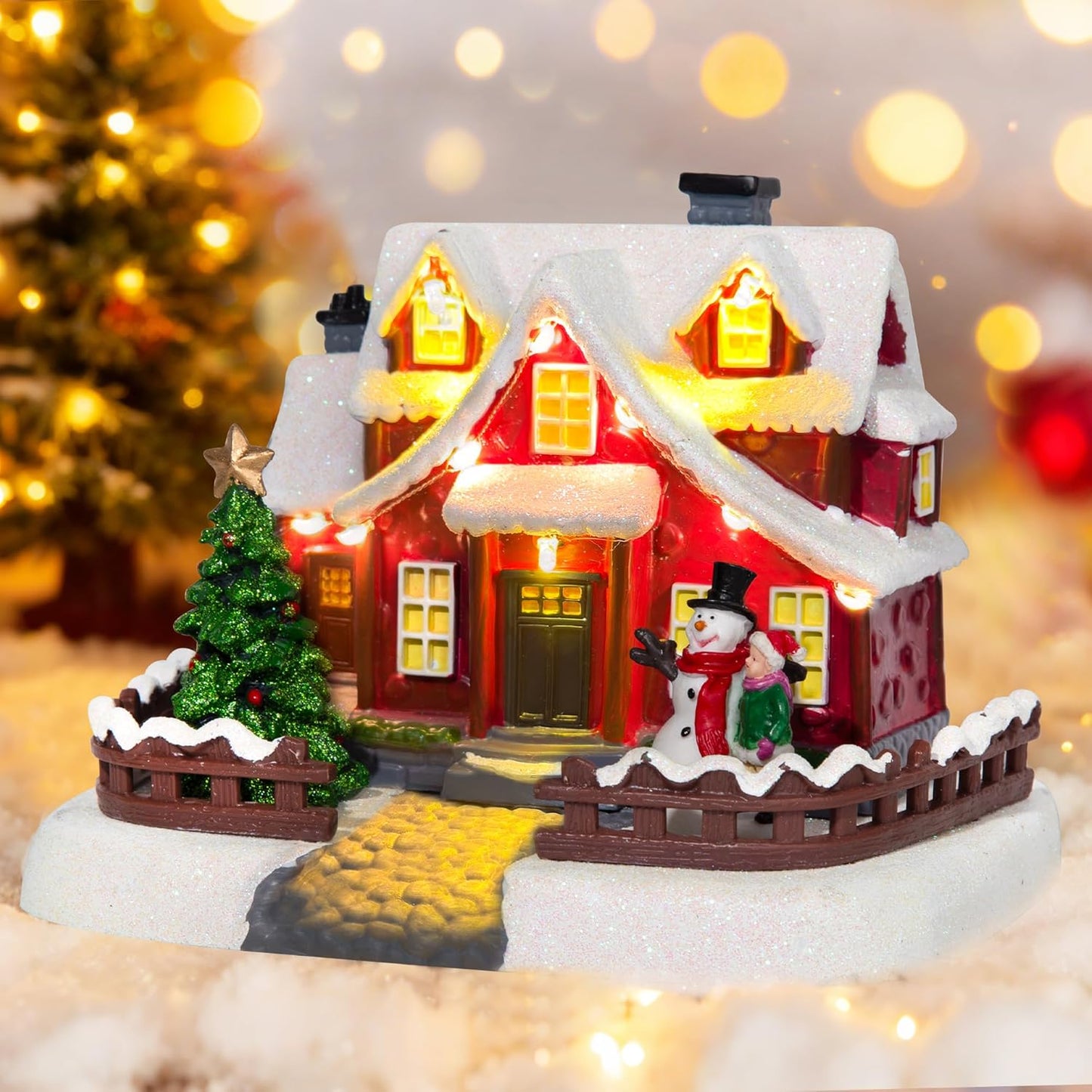 Skiennix LED Lighted Village House - 7 Inch Christmas Decoration for Holiday Home Decor | Collectible Xmas Building
