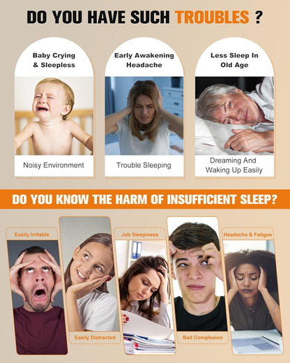 White Noise Sound Machine by [Brand Name] - Portable Sleep Aid with 20 Soothing Sounds & Night Light
