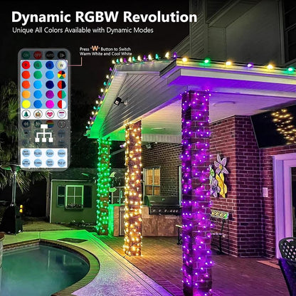 Outdoor RGBW 300 LED String Lights with 8 Modes, Green Wire – BrizLabs