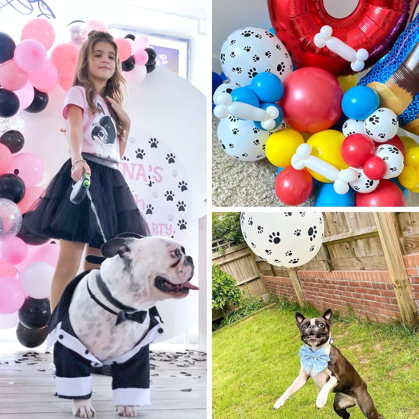 PartyWoo Paw Balloons - 12 Inch Matte White Dog Paw Print Latex Balloons | 50 Pack for Animal-Themed Parties