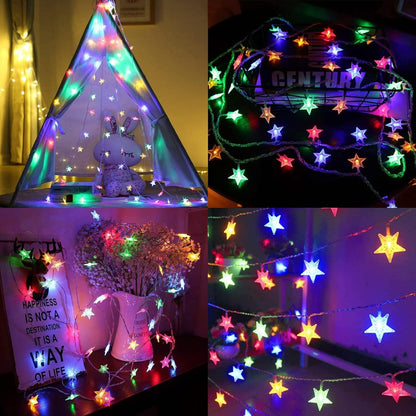 Minetom Star String Lights - 33 ft Color Changing Lights with Remote & Timer for Bedroom, Patio, Party