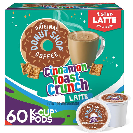 Original Donut Shop Cinnamon Toast Crunch Latte K-Cup Pods - One-Step Brewing, 60 Count
