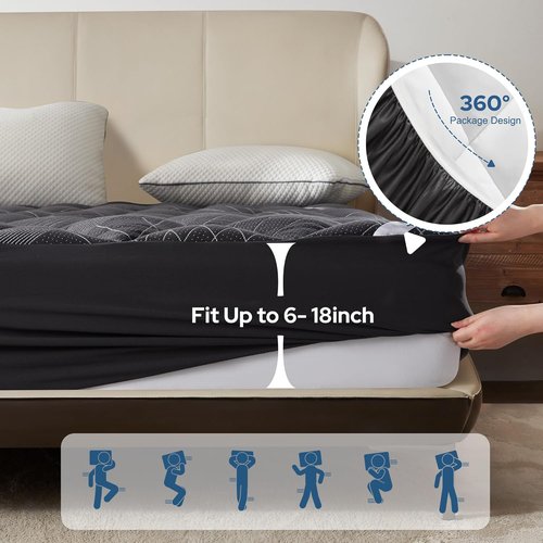 BEDLORE Queen Mattress Topper - Soft Bamboo Viscose Pillow Top for Back Pain Relief | Fits 6-18 Inch Deep Mattresses