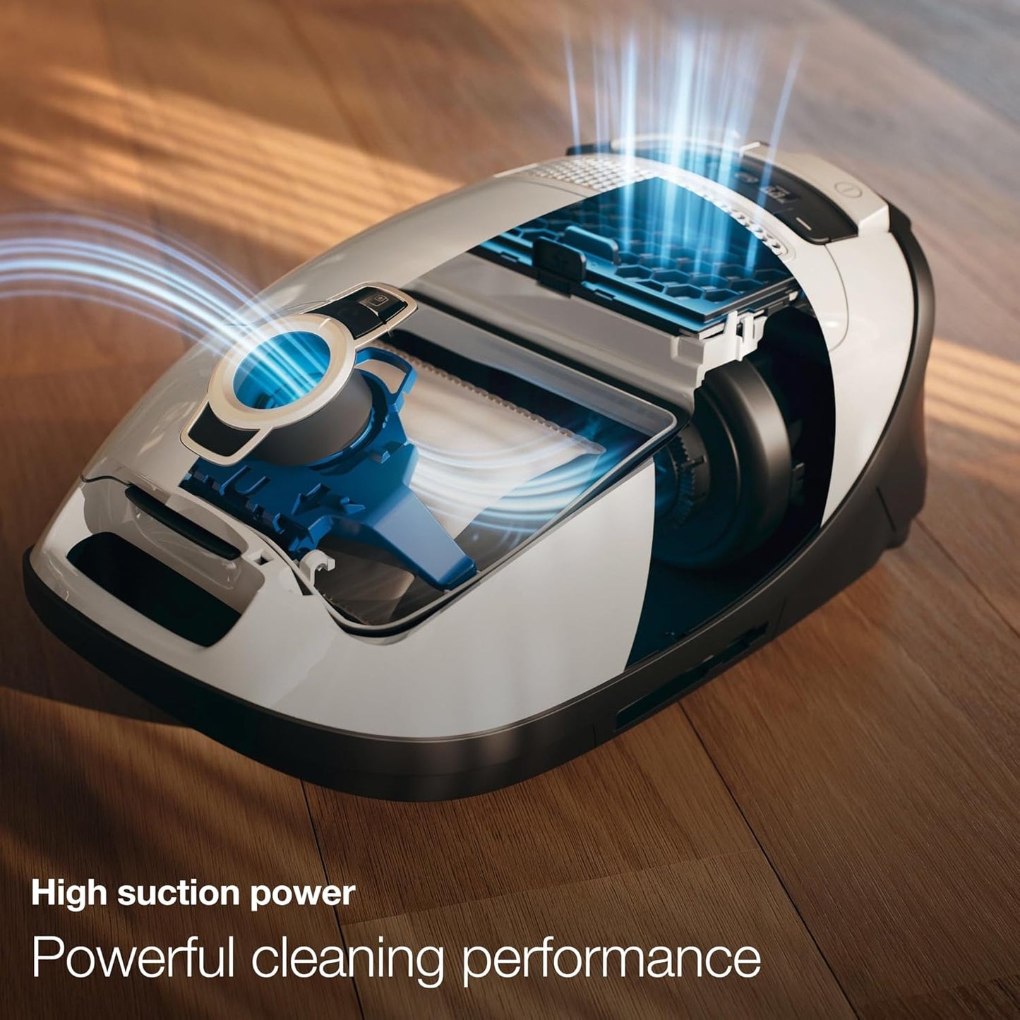 Miele Classic C1 Turbo Team Bagged Canister Vacuum - Portable Tech Blue for Efficient Cleaning