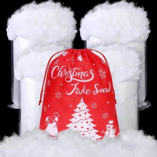 Fovths Christmas Fake Snow Decor - Fluffy Artificial Clouds for Indoor Displays | 42 Ounce
