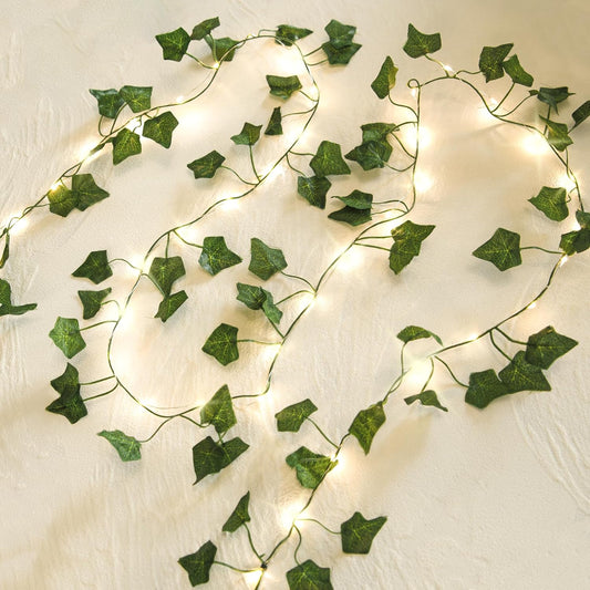 Skiennix Fairy Lights Vine - 40 LEDs Green Ivy String Lights | Battery Operated Decorative Garland for Bedroom & Dorm Decor