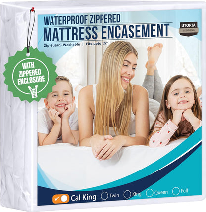 Utopia Bedding California King Mattress Protector - 100% Waterproof & Bed Bug Proof Encasement
