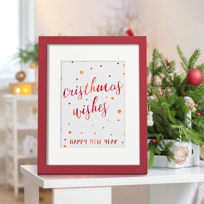 Upsimples 8.5x11 Picture Frame - Versatile Display for 6x8 Photos with Mat or 8.5x11 Without - Red, 1 Pack