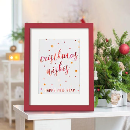upsimples 8.5 By 11 Picture Frame, Display Pictures 6x8 with Mat or 8.5 x 11 Without, Wall Hanging Photo Frames, Red, 1 Pack