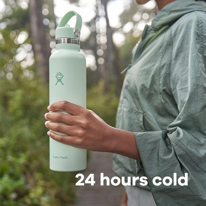 Hydro Flask Water Bottle - Insulated Stainless Steel - Leakproof Straw Lid, 24 Oz Oat Tan