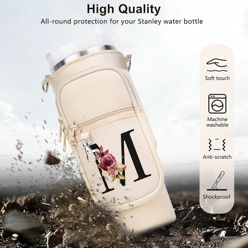 LOKASS Personalized Water Bottle Holder - Stylish Strap for 40 oz Stanley Cup | Ideal Gift for Women & Girls