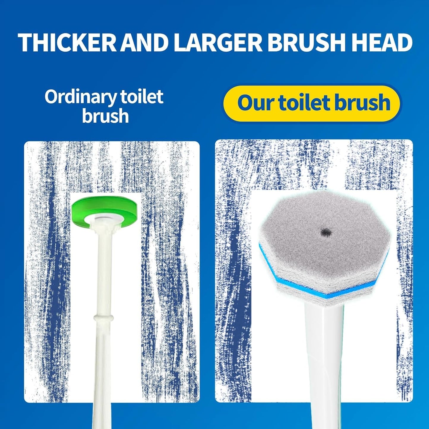 Skiennix Disposable Toilet Brush Cleaning System - 50 Refill Pads & Wall-Mounted Holder for Easy Maintenance