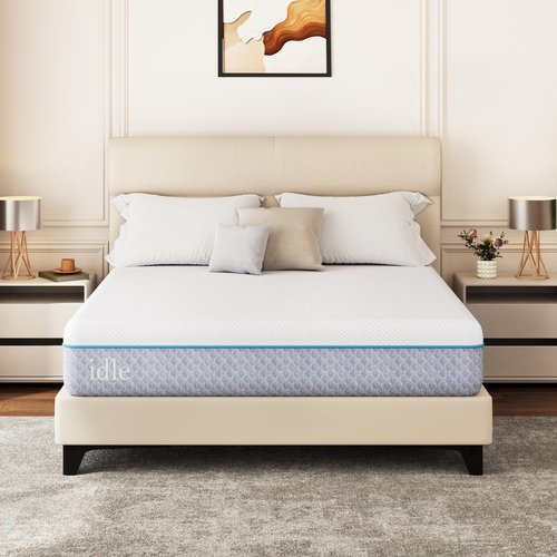 EGOHOME 12 Inch Queen Mattress in a Box, Gel Memory Foam Mattress with Cooling Cover, Medium Firm for Pressure Relief & Comfort, Foam Made in USA, Fiberglass Free, CertiPUR-US Certified, 60”x80”x12”