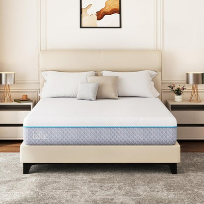 EGOHOME 12 Inch Queen Mattress in a Box, Gel Memory Foam Mattress with Cooling Cover, Medium Firm for Pressure Relief & Comfort, Foam Made in USA, Fiberglass Free, CertiPUR-US Certified, 60”x80”x12”