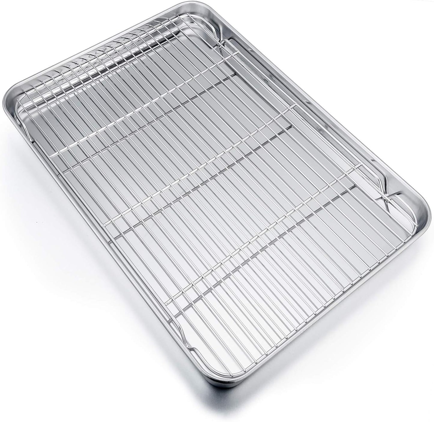 P&P CHEF Baking Sheet Pan Set - 19.6 Inch Stainless Steel Cookie Tray with Cooling Rack | Non-Toxic & Dishwasher Safe