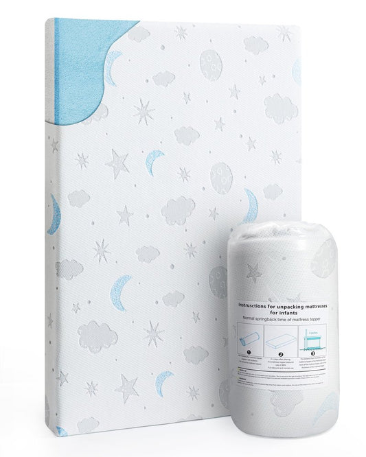 Pack and Play Mattress 38x26'' Breathable Soft Plush Memory Foam for Baby Toddler Travel Includes Removable Washable Cover Fits Play Pen Playard Pack n Play Mattress Topper Pad