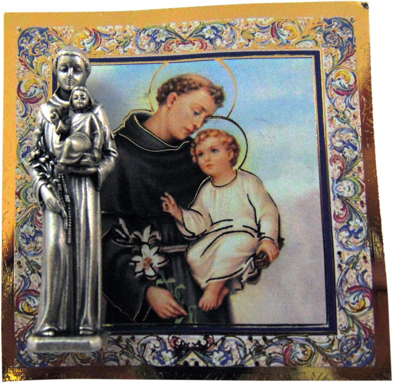 St. Anthony Mini Saint Gift Set - Tiny 1-Inch Statue with Prayer Card | Perfect Religious Gift