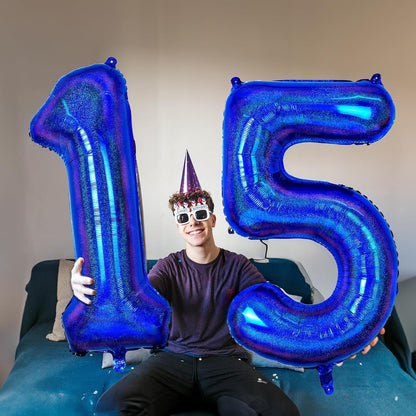 Skiennix 40-Inch Navy Blue Foil Balloon Number 9 - Self-Inflating Helium Balloon for 9th Birthday & Anniversaries