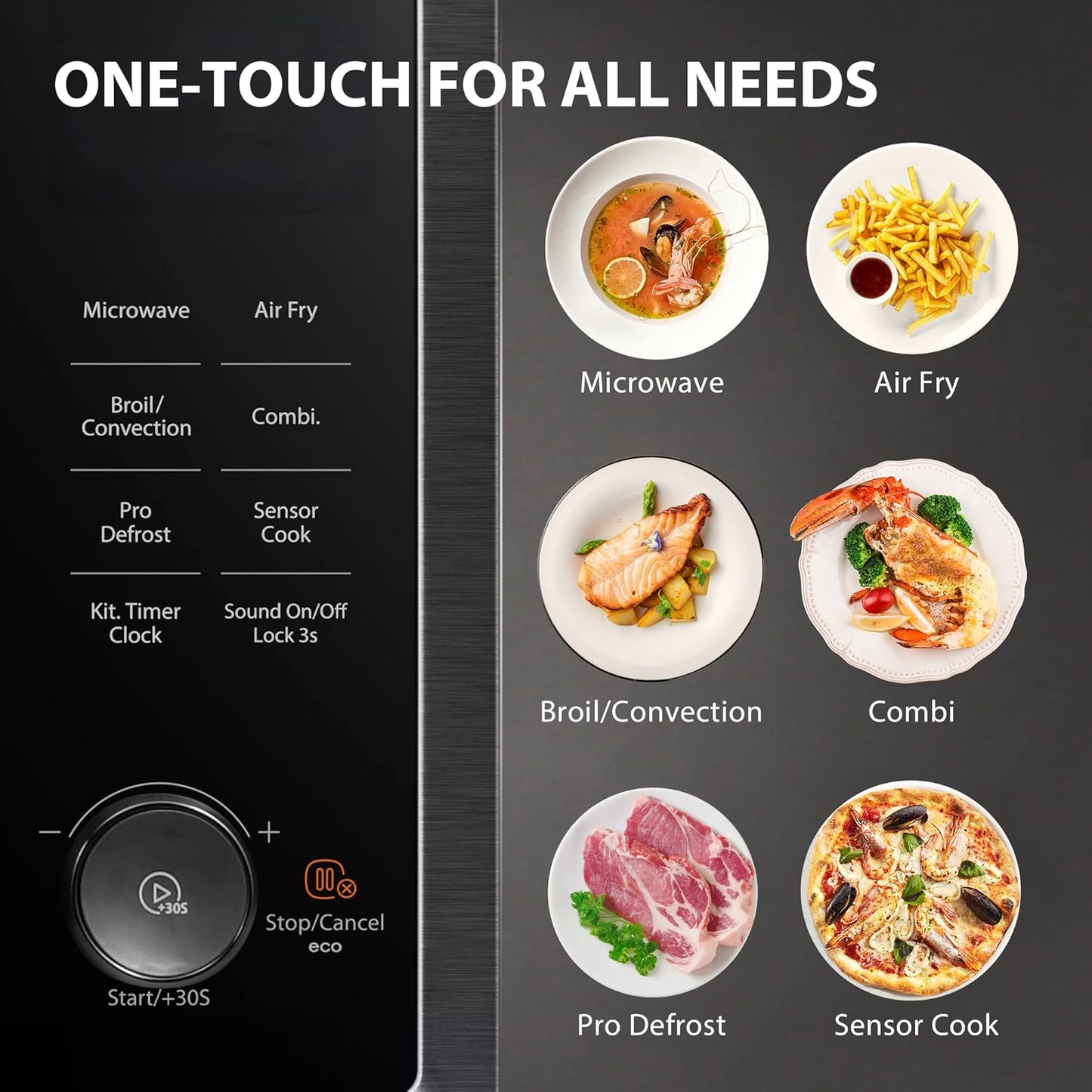 TOSHIBA Countertop Microwave Oven - Air Fryer Combo with Inverter & Convection | 1.0 Cu.Ft, 1000W, 27 Auto Menus