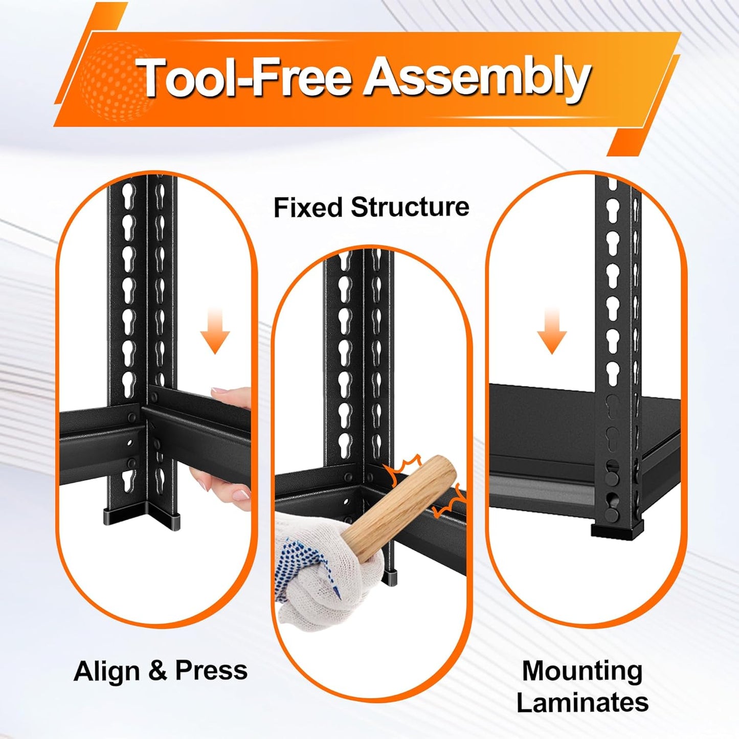 Utility Storage Garage Shelving - Heavy-Duty 3-Tier Metal Shelves | Adjustable Freestanding Rack - Black 40'' W x 16'' D x 36'' H