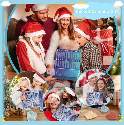 ZHIYUXI Crystal Advent Calendar 2025 - 24 Gemstone Rock Collection for Christmas Countdown