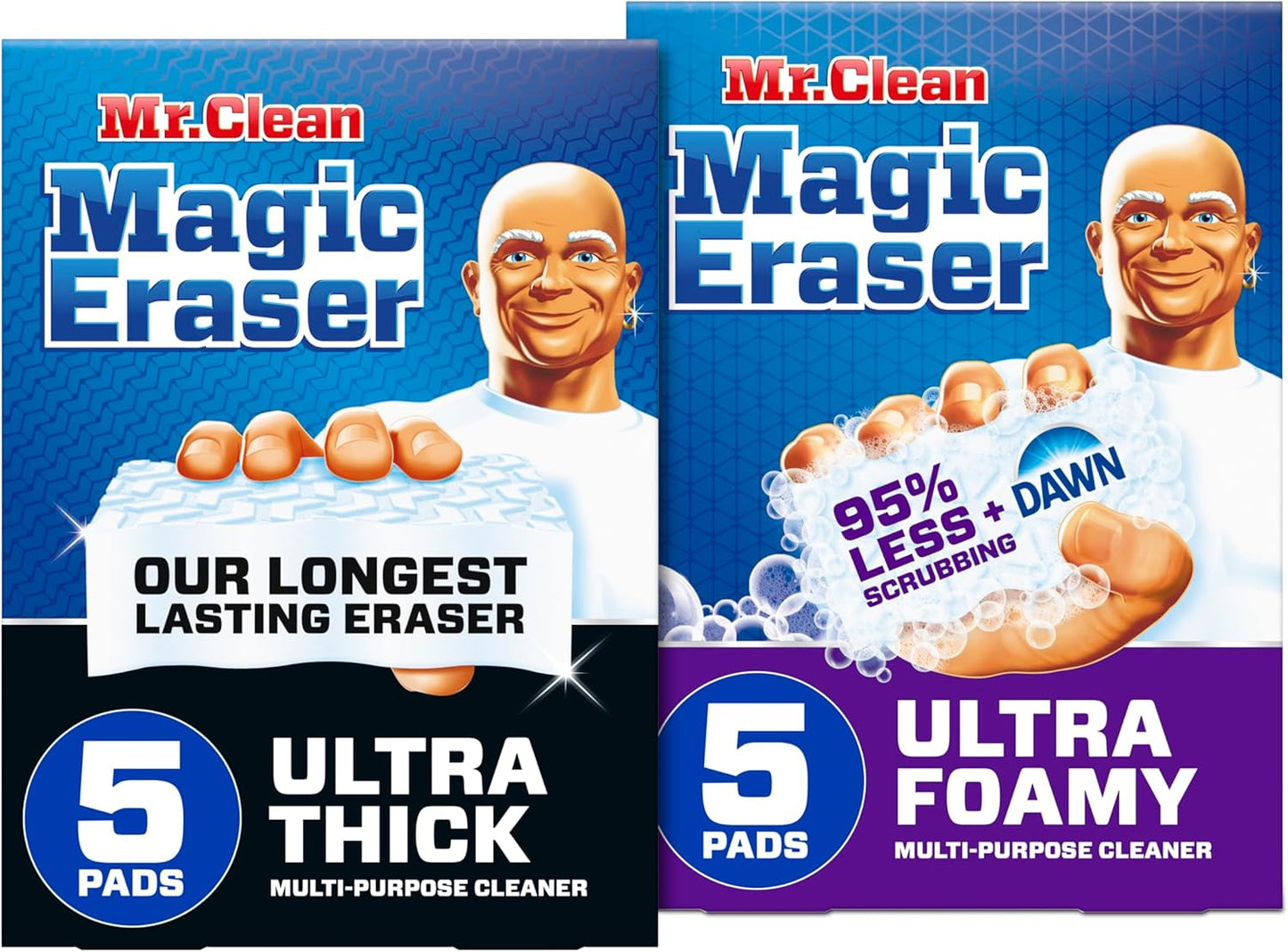 Mr. Clean Magic Eraser Bundle - Ultra Thick & Foamy Multi-Purpose Cleaners, 10 Count Total