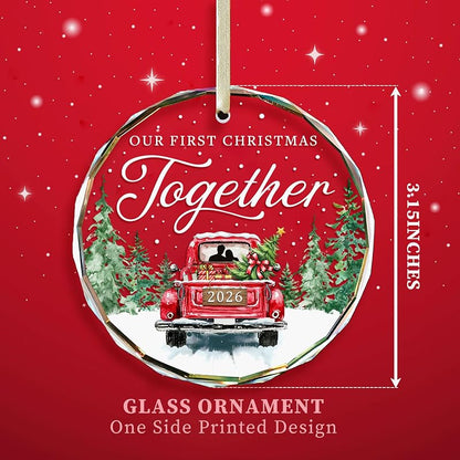 First Christmas Together Ornament 2026 - Together+2026 Glass Ornament Gift Box