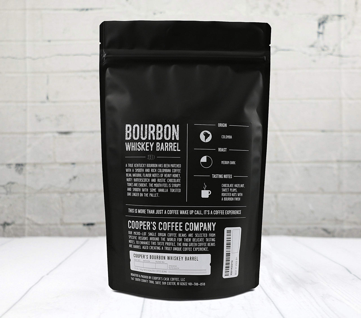 Bourbon Whiskey Barrel Aged Coffee - Ground, Single Origin Grade 1 Colombian Coffee Beans Aged in Kentucky Bourbon Whiskey Barrels - 12 oz Bags