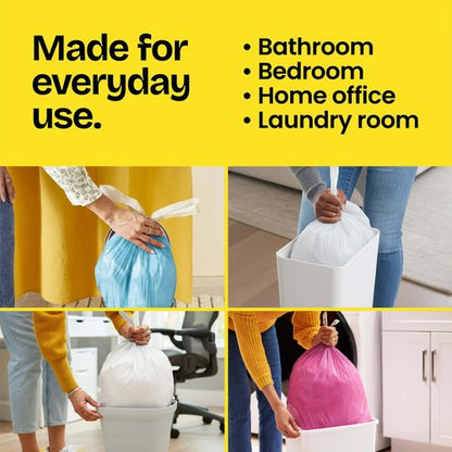 Glad Medium Trash Bags, 8 Gallon, Lemon Fresh Bleach Garbage Bags, Resists Bacterial Odors with Drawstring, 80 Count
