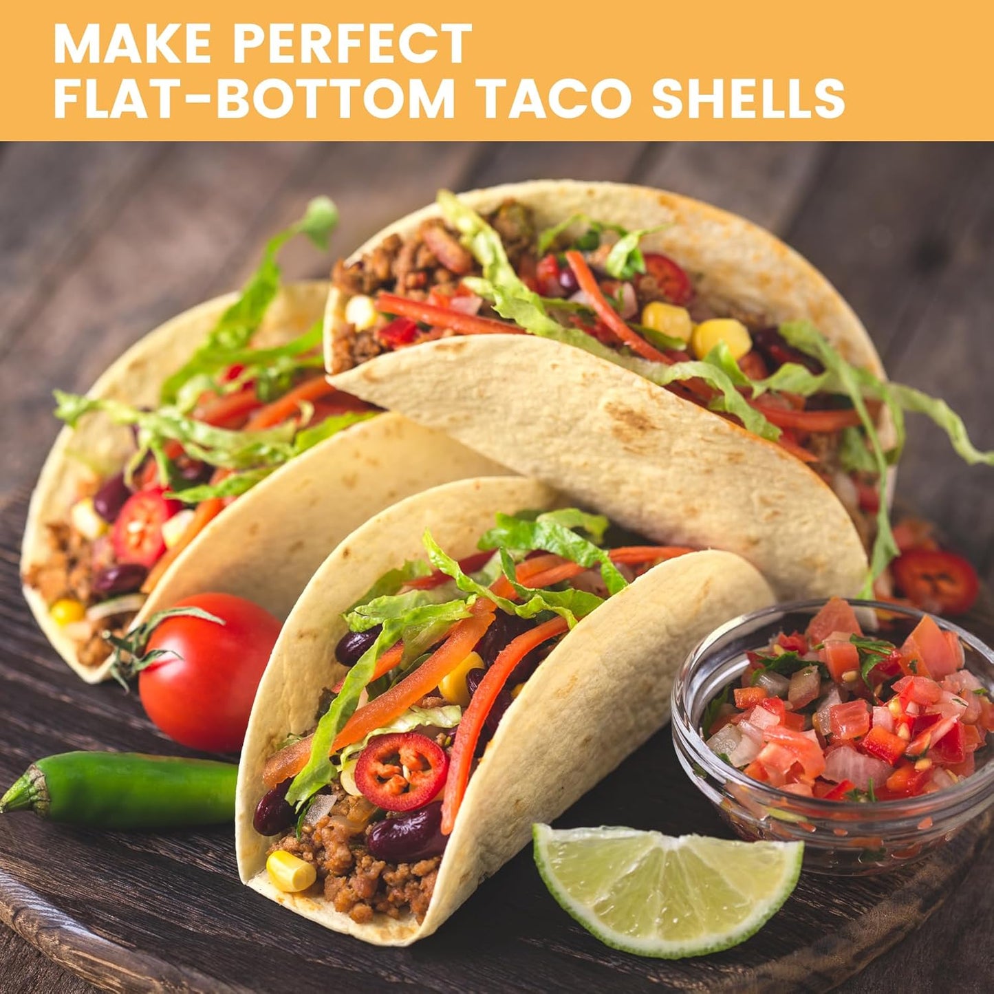 Skiennix Taco Shell Stand Mold - Stainless Steel Holder for Crispy Flat-Bottom Tacos | Ideal for Baking & Air Frying