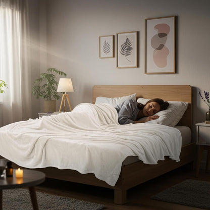 Utopia Bedding Fleece Blanket - Luxury Soft Microfiber Throw | Ivory, 50x60 Inch, Anti-Static, Cozy