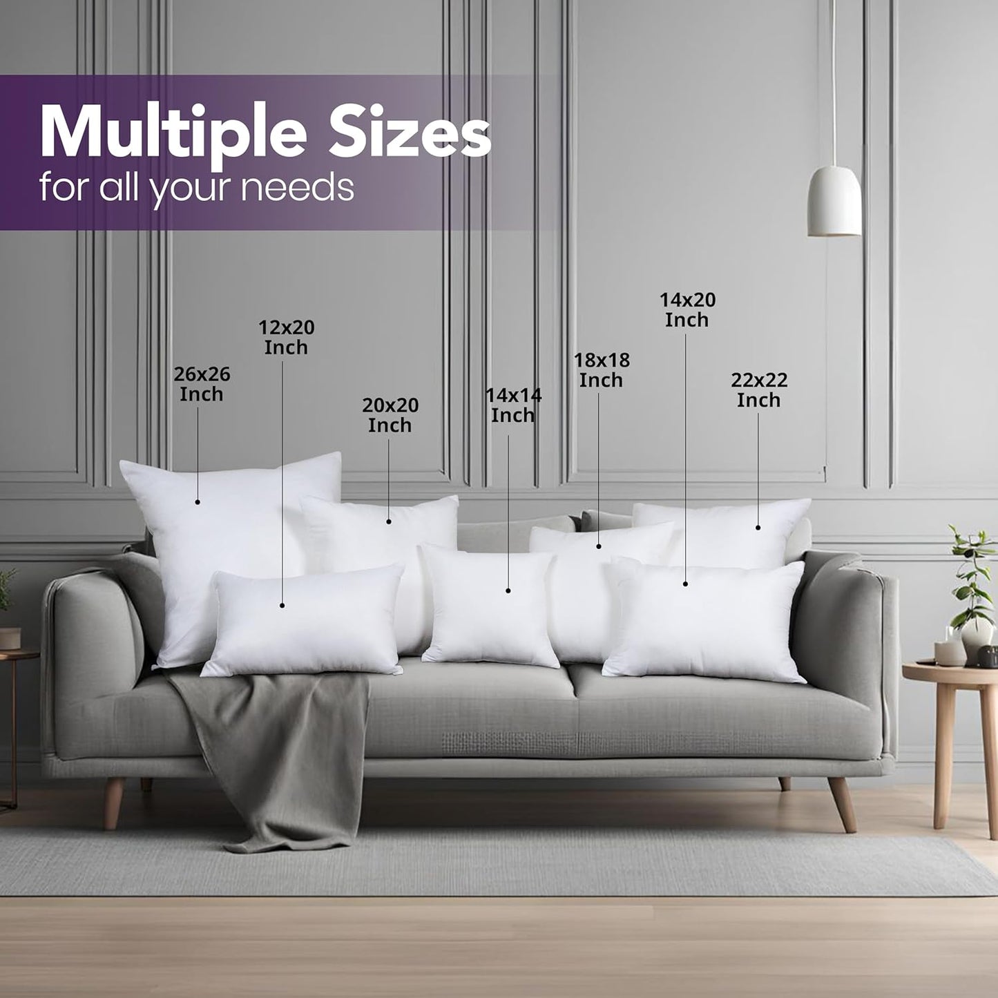 Utopia Bedding 18x18 Pillow Inserts - Set of 2 White Decorative Throw Pillows | Soft & Supportive Cushions for Bed, Sofa & Couch