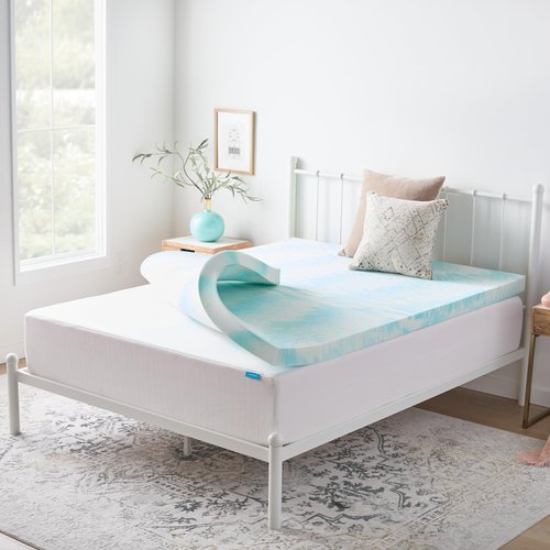 Linenspa 3 Inch Swirl Gel Memory Foam Mattress Topper, California King Size – Cooling Gel Infused, Ventilation Holes – Pressure Relieving Bed Topper – CertiPUR Certified