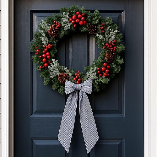 Black Striped Wreath Sash by [Brand Name] - 5.12" Wide x 54.33" for Halloween & Fall Door Decor