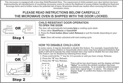 GE Countertop Microwave Oven - Compact 1.1 Cu. Ft. | 950-Watt with 6 Auto Cooking Settings & Child-Lock