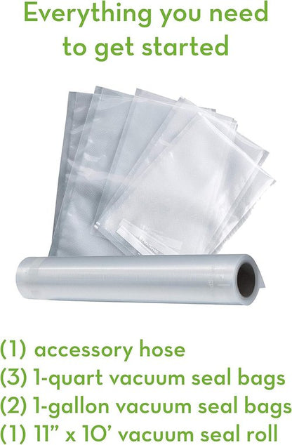 FoodSaver Vacuum Sealer Machine - Includes Starter Bags & Rolls for Fresh Food Storage