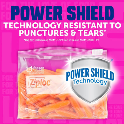 Ziploc Gallon Food Storage Bags - Durable Slider Design with Power Shield Technology | 68 Count