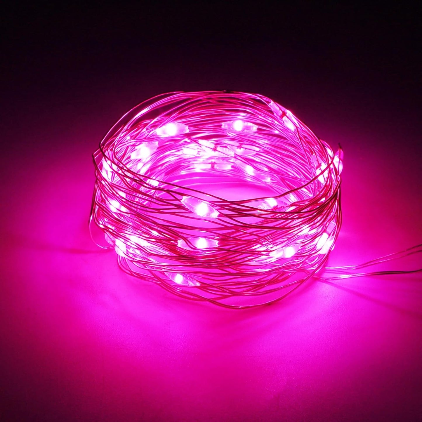 WATERGLIDE 12 Pack Fairy Lights - Battery Operated 20 LED Mini String Lights, 7 ft Waterproof Silver Wire for Wedding Decor | Pink