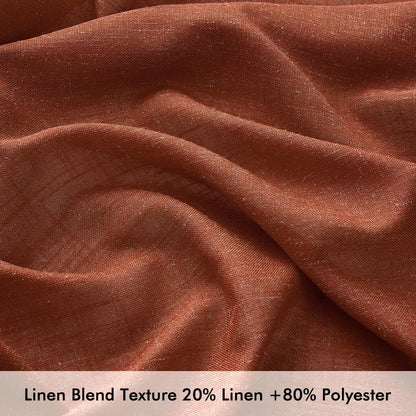 MIULEE Linen Curtains - 96-Inch Light Filtering Semi-Sheer Drapes | Burnt Orange Rust, 2 Panels for Living Room