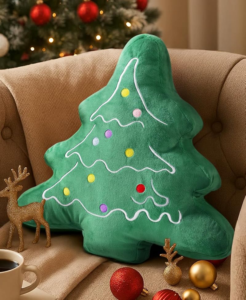 Christmas Tree Shaped Throw Pillow - 13x15 inches, Green (Variation: Christmas Tree Green)