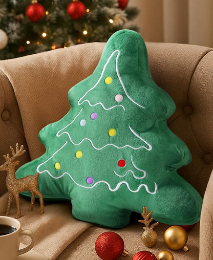 Christmas Tree Shaped Throw Pillow - 13x15 inches, Green (Variation: Christmas Tree Green)