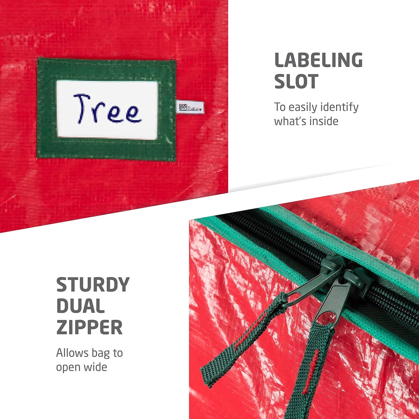 ZOBER 9 Ft Christmas Tree Storage Bag - Waterproof & Durable with Strong Handles - Red
