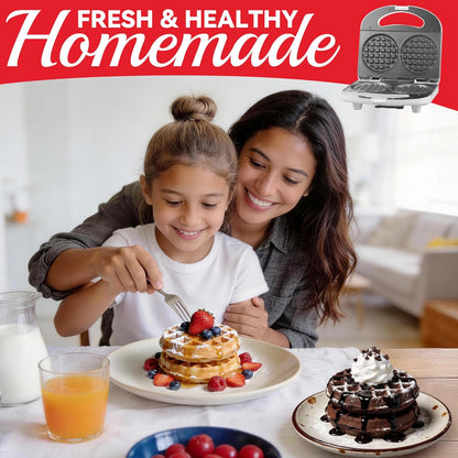 Skiennix Double Mini Waffle Maker - Versatile Chaffle Maker for Keto Waffles & Hash Browns | 4 Inch