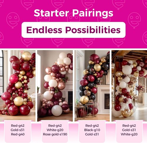 Bezente Burgundy Balloons - 18 Inch Thick Dark Ruby Latex Balloons | 30 Pack for Festive Celebrations