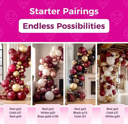 Bezente Burgundy Balloons - 18 Inch Thick Dark Ruby Latex Balloons | 30 Pack for Festive Celebrations