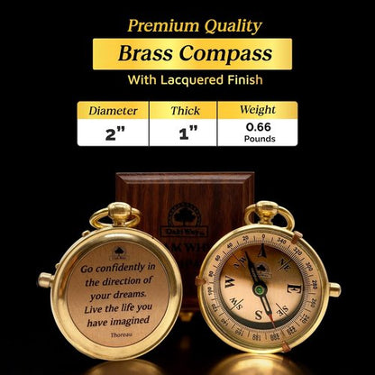 Dream Chaser Compass - Motivational Graduation Gift for Him | Unique 2026 College & High School Present