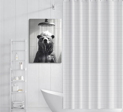 Regine Switzerland 3-Pc Framed Black & White Animal Bathroom Wall Art - Humorous Bear & Cute Raccoon Prints