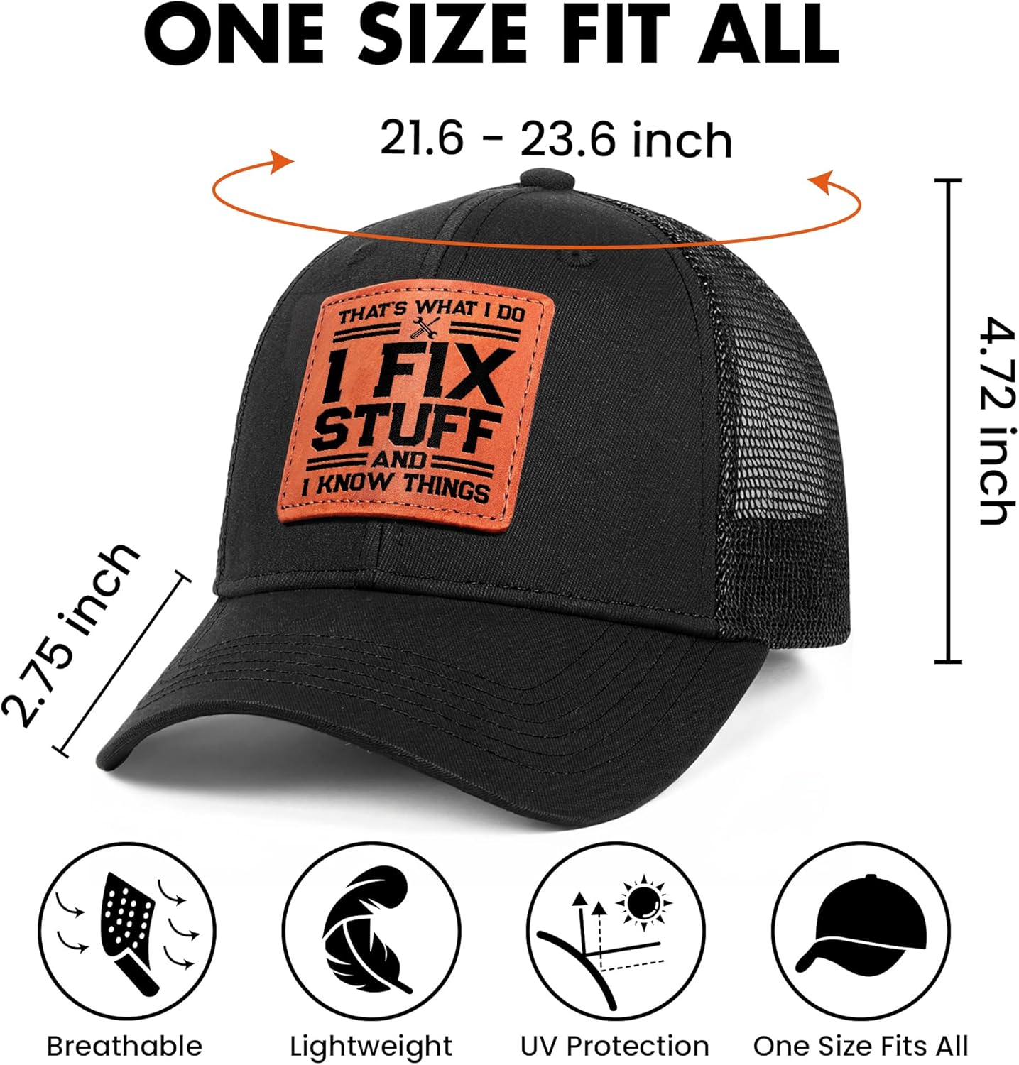 Skiennix Unique Gifts for Men | Cool Birthday Ideas for Dad, Grandpa & Him - Black Handyman Hat